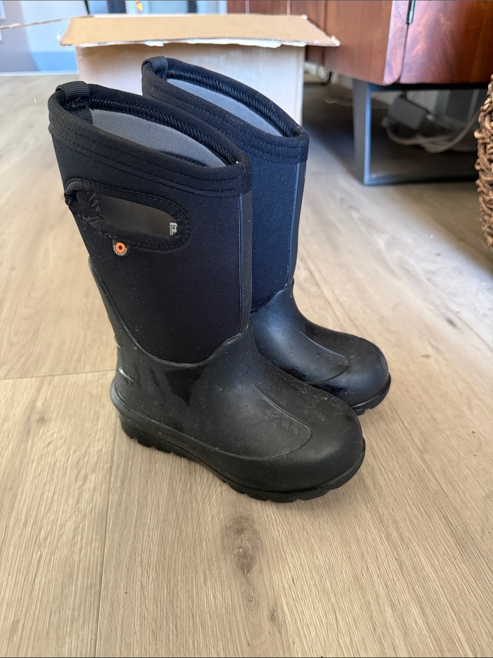 Bogs Kids Black Waterproof Pull-On Rain & Snow Boots